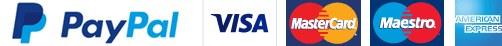 Paypal, Visa, MasterCard, Maestro, American Express